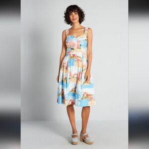 Summer Dress Emily And Fin Scenic Print Sleeveless Dress